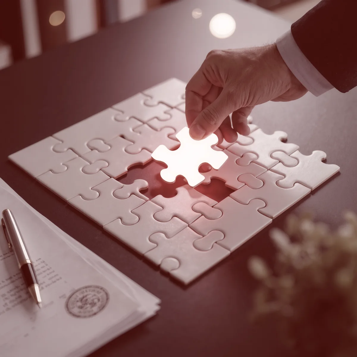 Dłoń dopasowująca element układanki